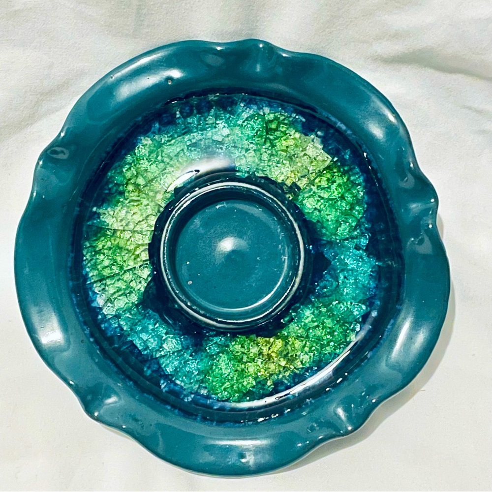 Blue Green Hombre Tea Light Holder